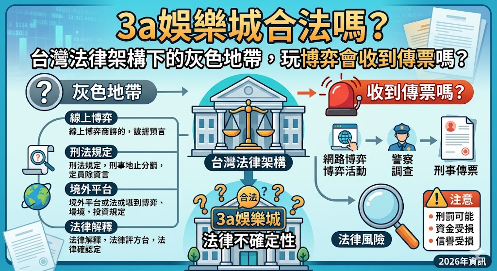 3a娛樂城合法嗎?台灣法律架構下的灰色地帶,玩博弈會收到傳票嗎?